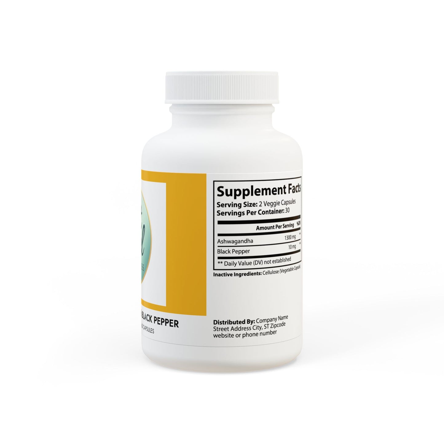 Ashwagandha and Black Pepper Supplement (60 capsules)