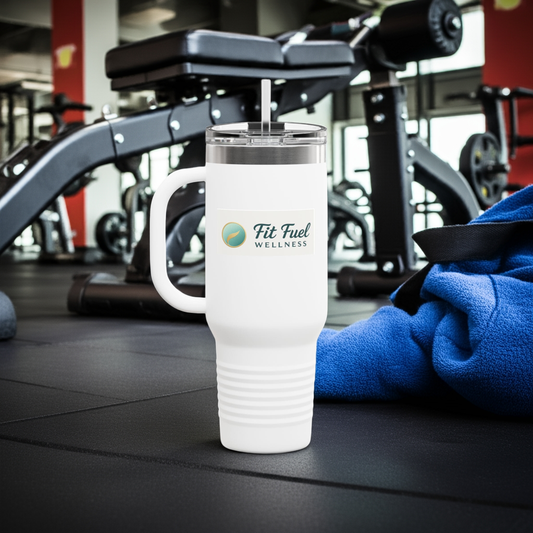 Fit Fuel Insulated Travel Mug | 40oz Large Coffee Cup for On-the-Go Hydration